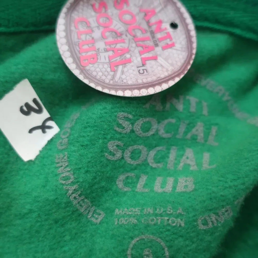 NWT Authentic Mens Anti Social Social Club Green Graphic Pullover Hoodie S - Picture 9 of 9